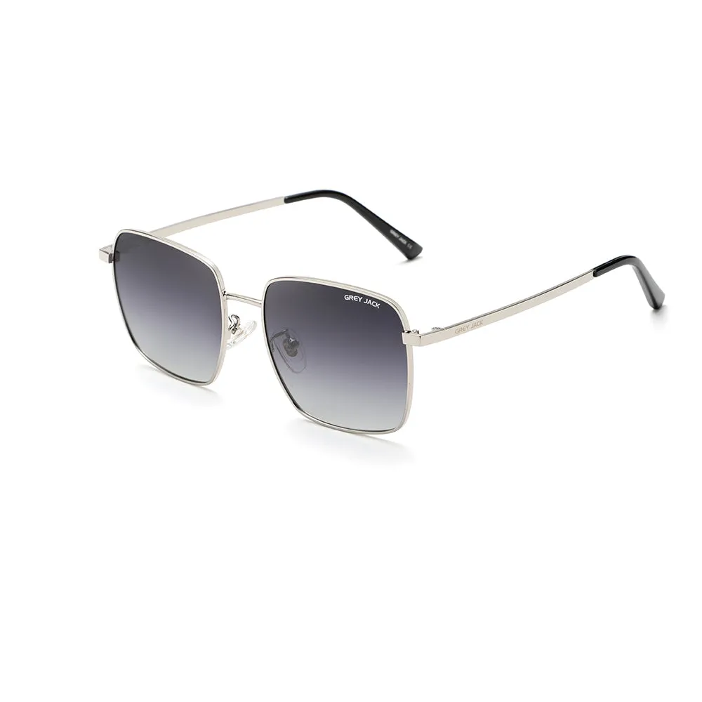 GREY JACK Square Polarized Metal Frame UV400 Sunglasses for Men Women 2368