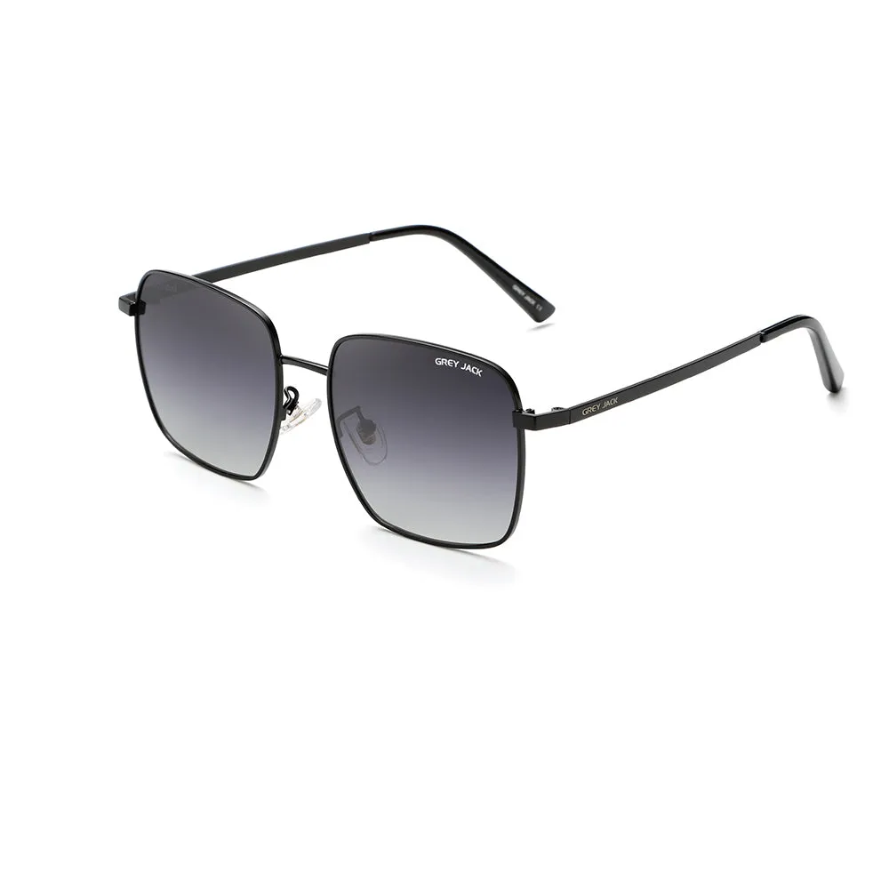 GREY JACK Square Polarized Metal Frame UV400 Sunglasses for Men Women 2368
