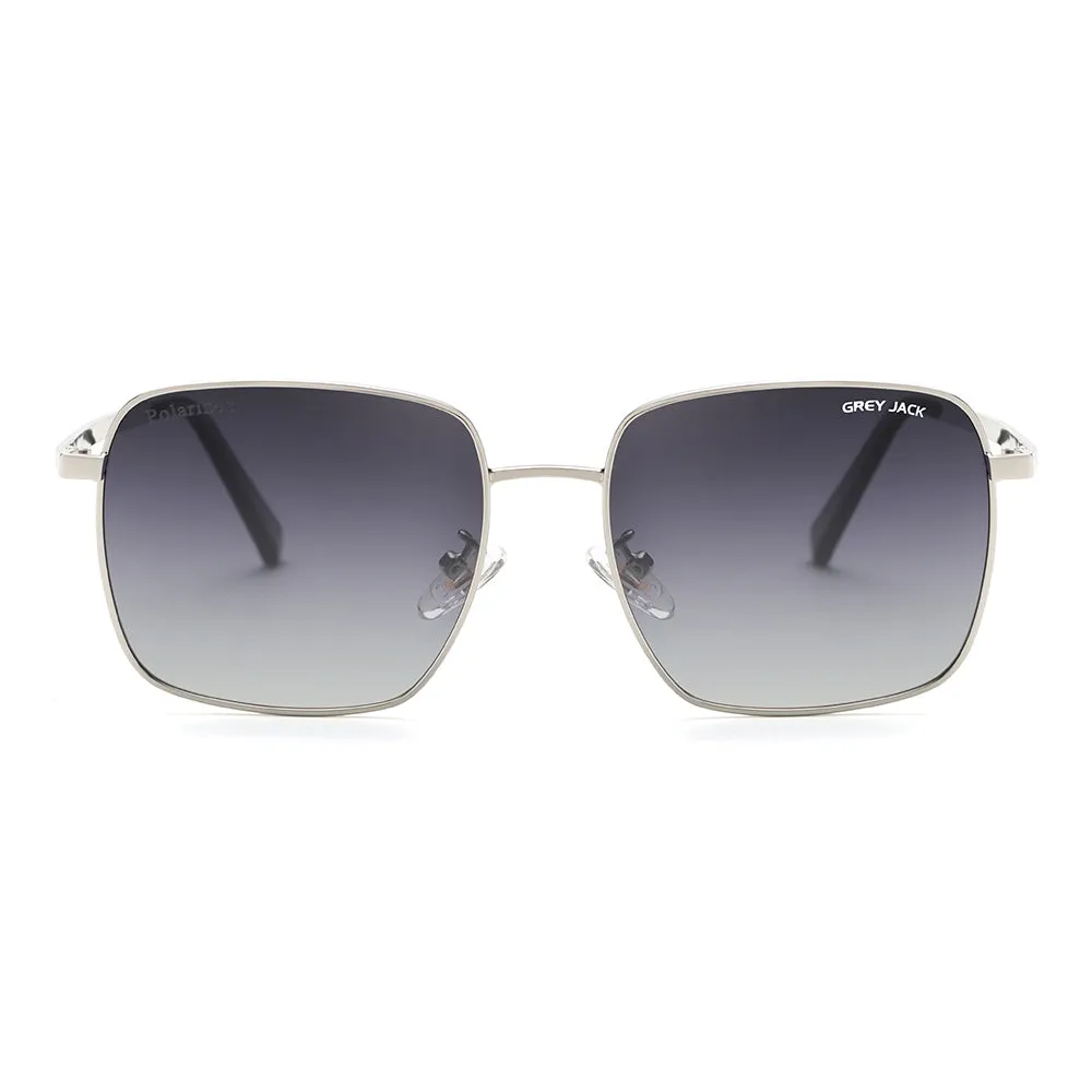 GREY JACK Square Polarized Metal Frame UV400 Sunglasses for Men Women 2368