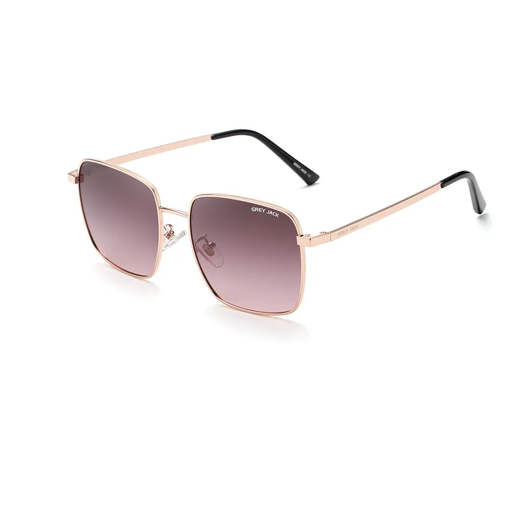 GREY JACK Square Polarized Metal Frame UV400 Sunglasses for Men Women 2368
