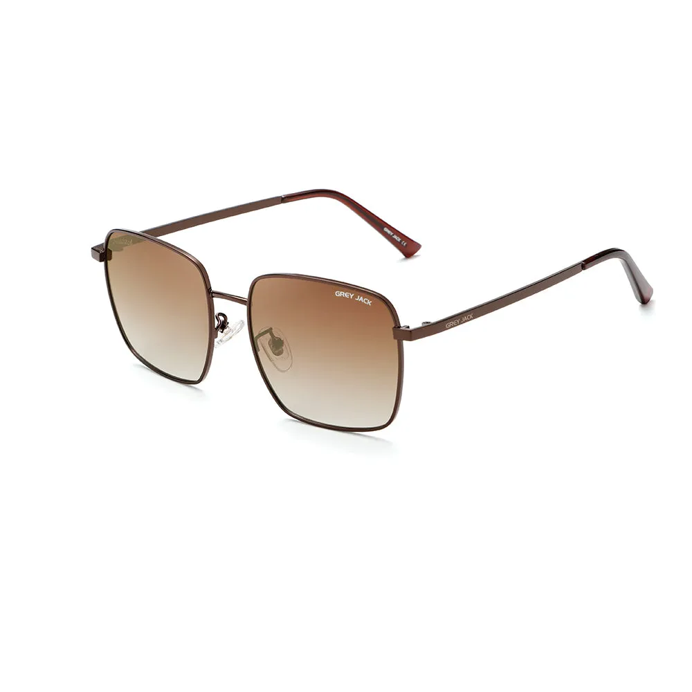 GREY JACK Square Polarized Metal Frame UV400 Sunglasses for Men Women 2368