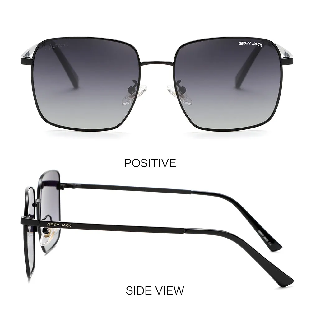 GREY JACK Square Polarized Metal Frame UV400 Sunglasses for Men Women 2368