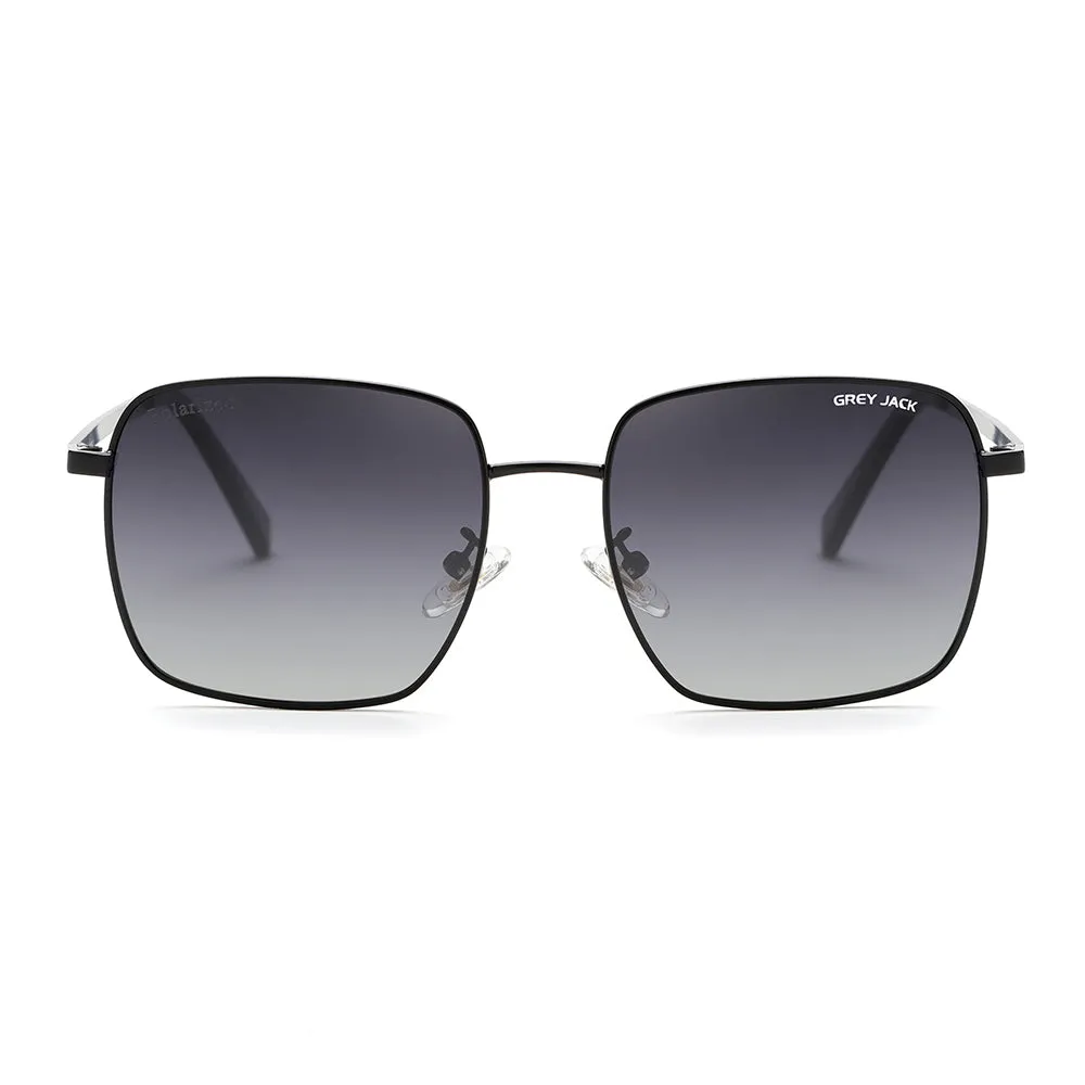 GREY JACK Square Polarized Metal Frame UV400 Sunglasses for Men Women 2368