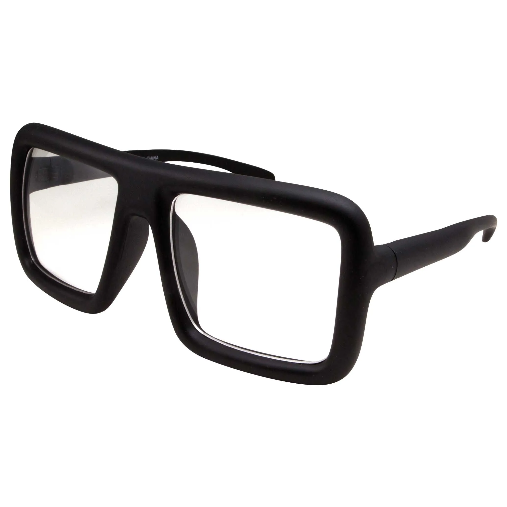 grinderPUNCH Thick Square Frame Clear Lens Glasses  Halloween Costume - Wilma Flintstone Glasses Vector Costume Glasses