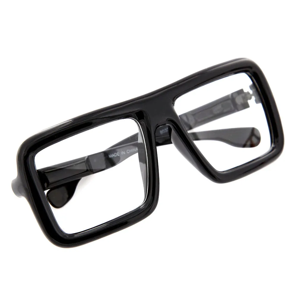 grinderPUNCH Thick Square Frame Clear Lens Glasses  Halloween Costume - Wilma Flintstone Glasses Vector Costume Glasses