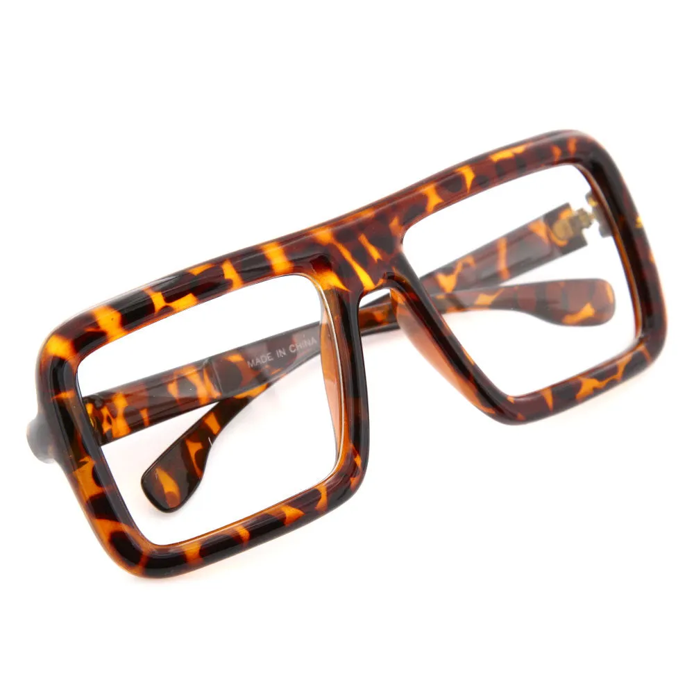 grinderPUNCH Thick Square Frame Clear Lens Glasses  Halloween Costume - Wilma Flintstone Glasses Vector Costume Glasses