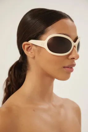Gucci wrap around ivory sunglasses