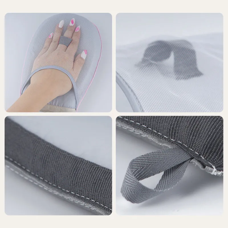 Heat-resistant ironing glove for safe clothing treatment