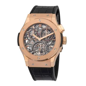 Hublot Tourbillon Skeleton King Gold 18 Carat King Gold Men's Watch 506.OX.0180.LR
