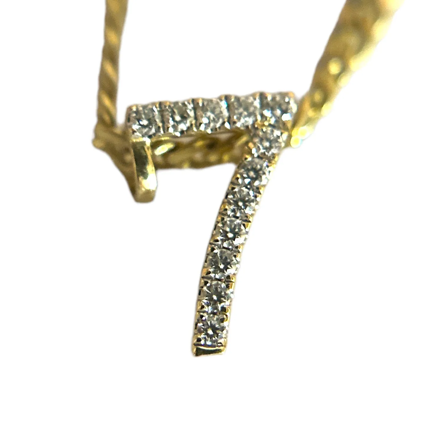 ICEBOX 14K Yellow Gold & 0.43ctw. Diamond 'Indiana' & '7' Dual Pendant Necklace