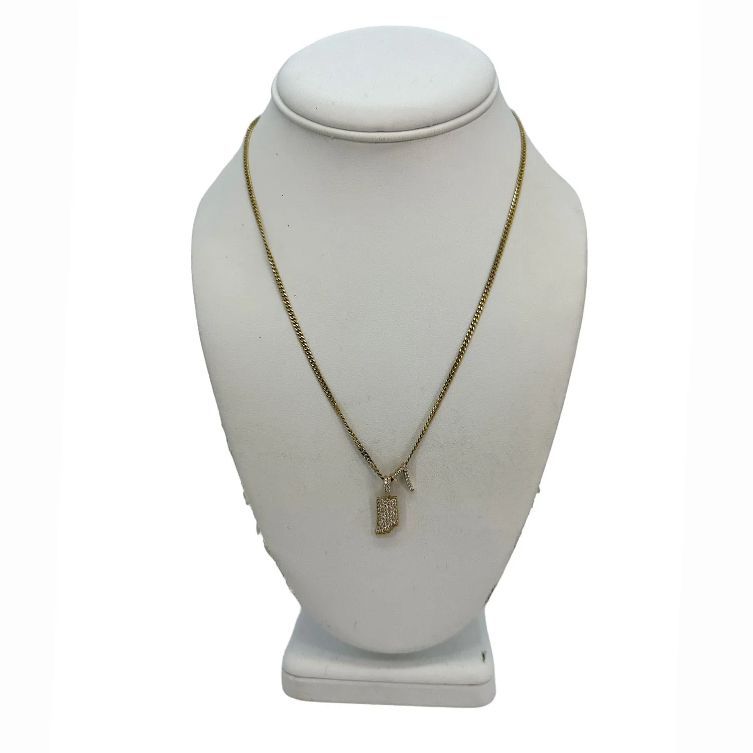 ICEBOX 14K Yellow Gold & 0.43ctw. Diamond 'Indiana' & '7' Dual Pendant Necklace