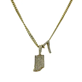 ICEBOX 14K Yellow Gold & 0.43ctw. Diamond 'Indiana' & '7' Dual Pendant Necklace