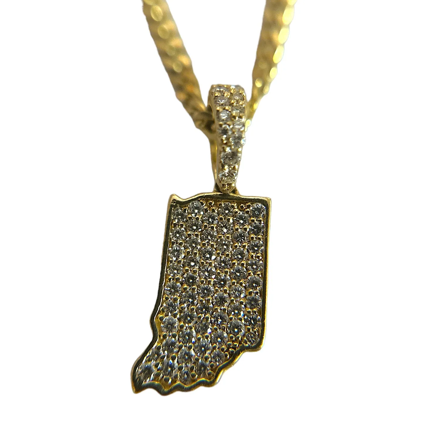 ICEBOX 14K Yellow Gold & 0.43ctw. Diamond 'Indiana' & '7' Dual Pendant Necklace