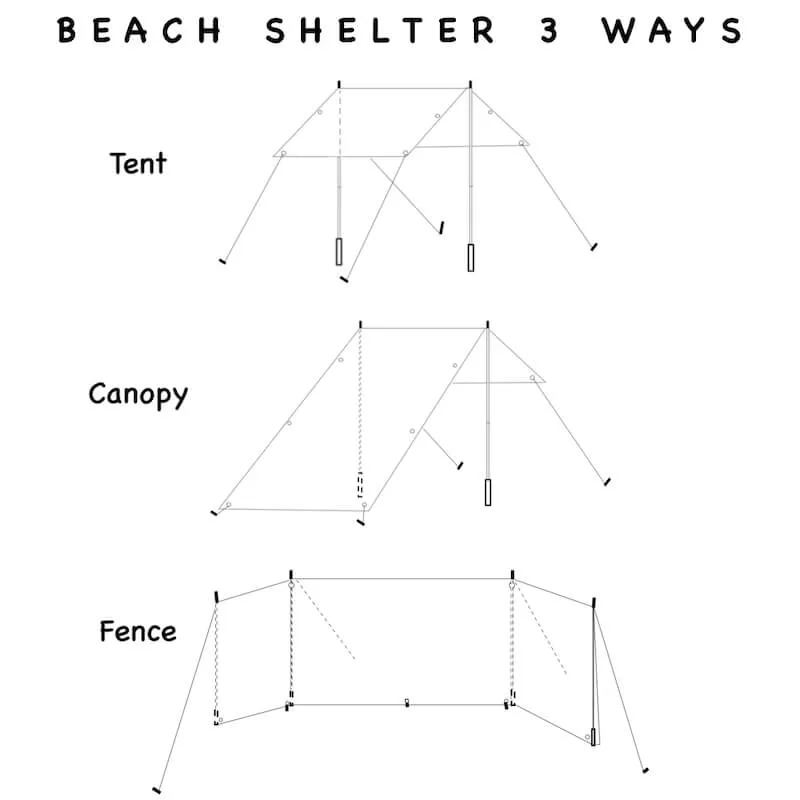Ico Traders Summer Beach Shelter - Kiwi Daisy
