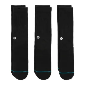 Icon 3 Pack Men's Socks - Black