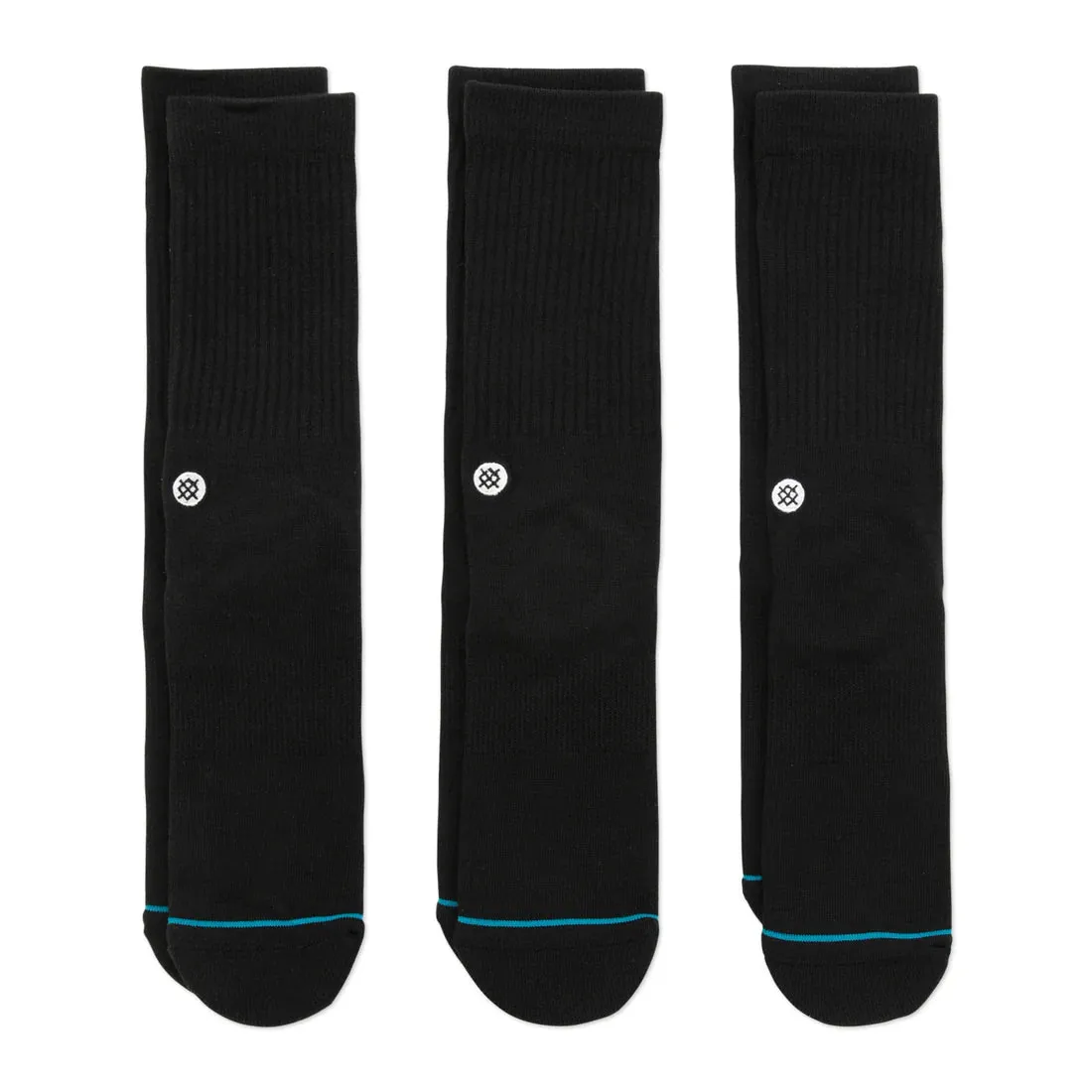 Icon 3 Pack Men's Socks - Black