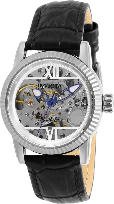 Invicta Objet D Art Automatic Silver Skeleton Dial Ladies Watch 26347