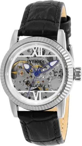 Invicta Objet D Art Automatic Silver Skeleton Dial Ladies Watch 26347