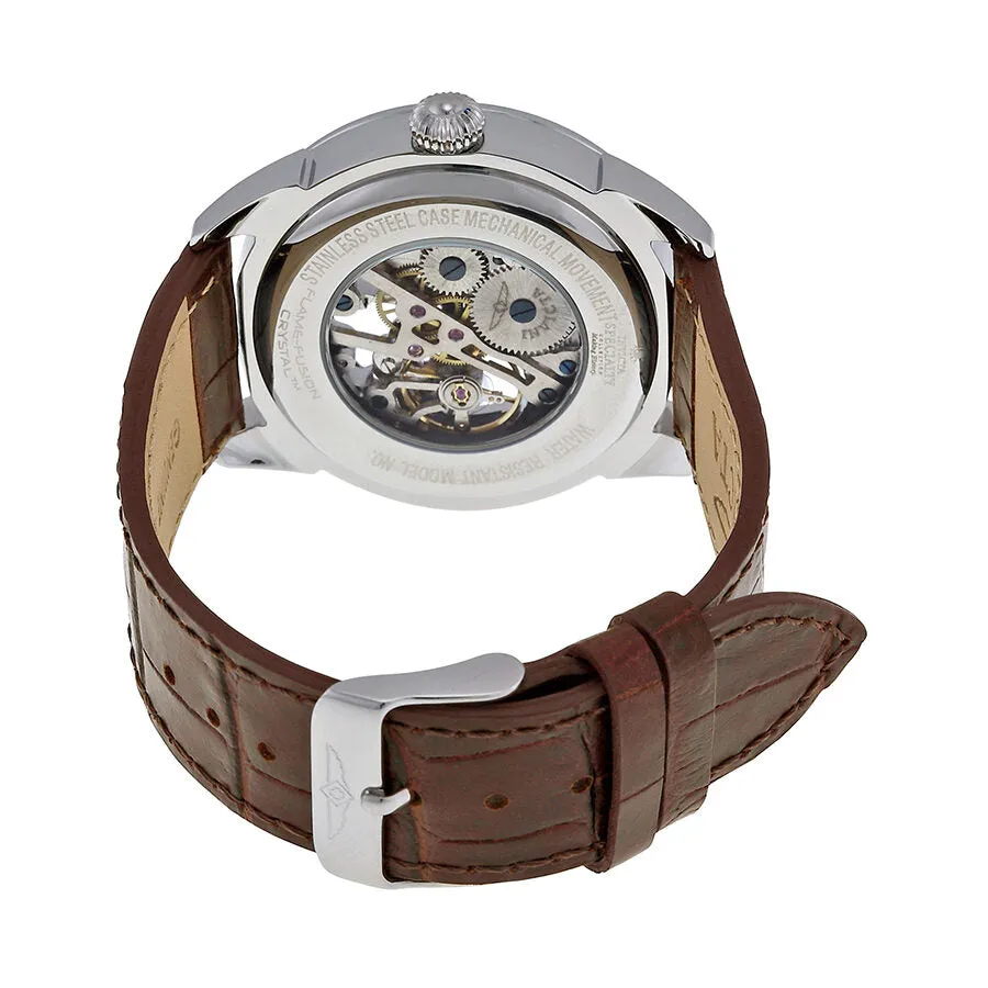 Invicta Specialty Silver Skeleton Dial Brown Leather Men's Watch 17187