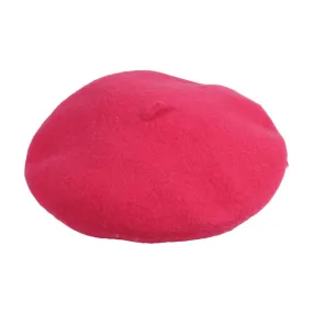 Jeanne Simmons Accessories Wool Fuchsia Beret (Women's)
