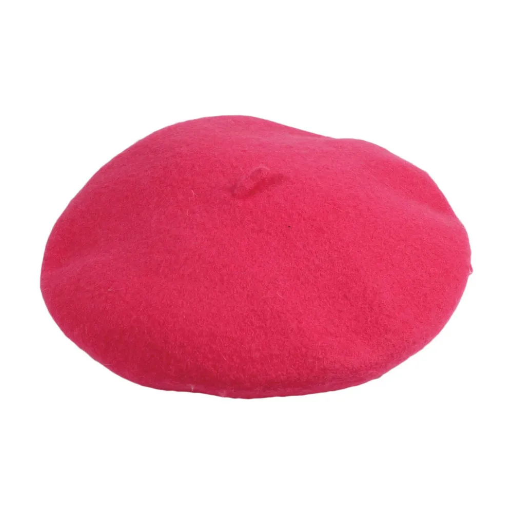 Jeanne Simmons Accessories Wool Fuchsia Beret (Women's)
