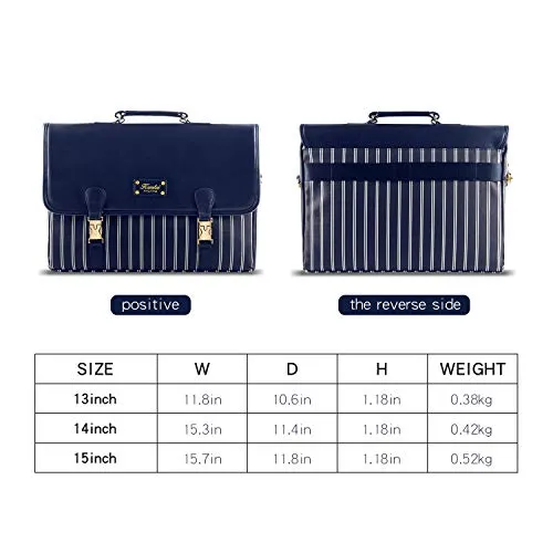 Kamlui Laptop Bag 15.6 Inch - for Women Carrying PU Leather Waterproof Work Computer Tote Briefcase Shoulder Messenger Laptop Sleeve Case for Macbook Pro Air HP Lenovo Dell,(Blue)