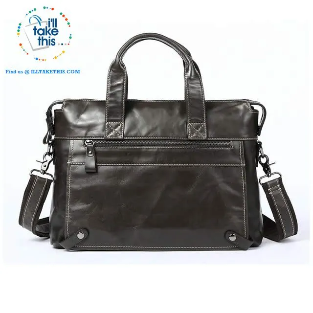 Large 15" Men's Casual all Leather Briefcase, Ideal for Computer/iPads/Laptops   more Crossbody