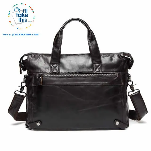 Large 15" Men's Casual all Leather Briefcase, Ideal for Computer/iPads/Laptops   more Crossbody