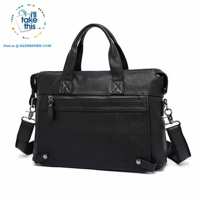 Large 15" Men's Casual all Leather Briefcase, Ideal for Computer/iPads/Laptops   more Crossbody