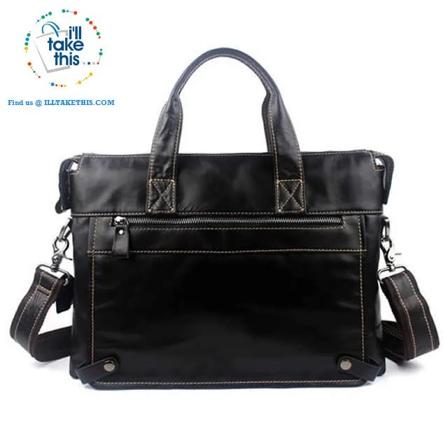 Large 15" Men's Casual all Leather Briefcase, Ideal for Computer/iPads/Laptops   more Crossbody