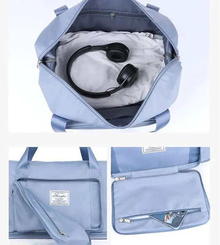 Large Capacity Travel Bag, Durable Waterproof Nylon, Lightweight, Foldable, Stylish Colors, Perfect for Travel