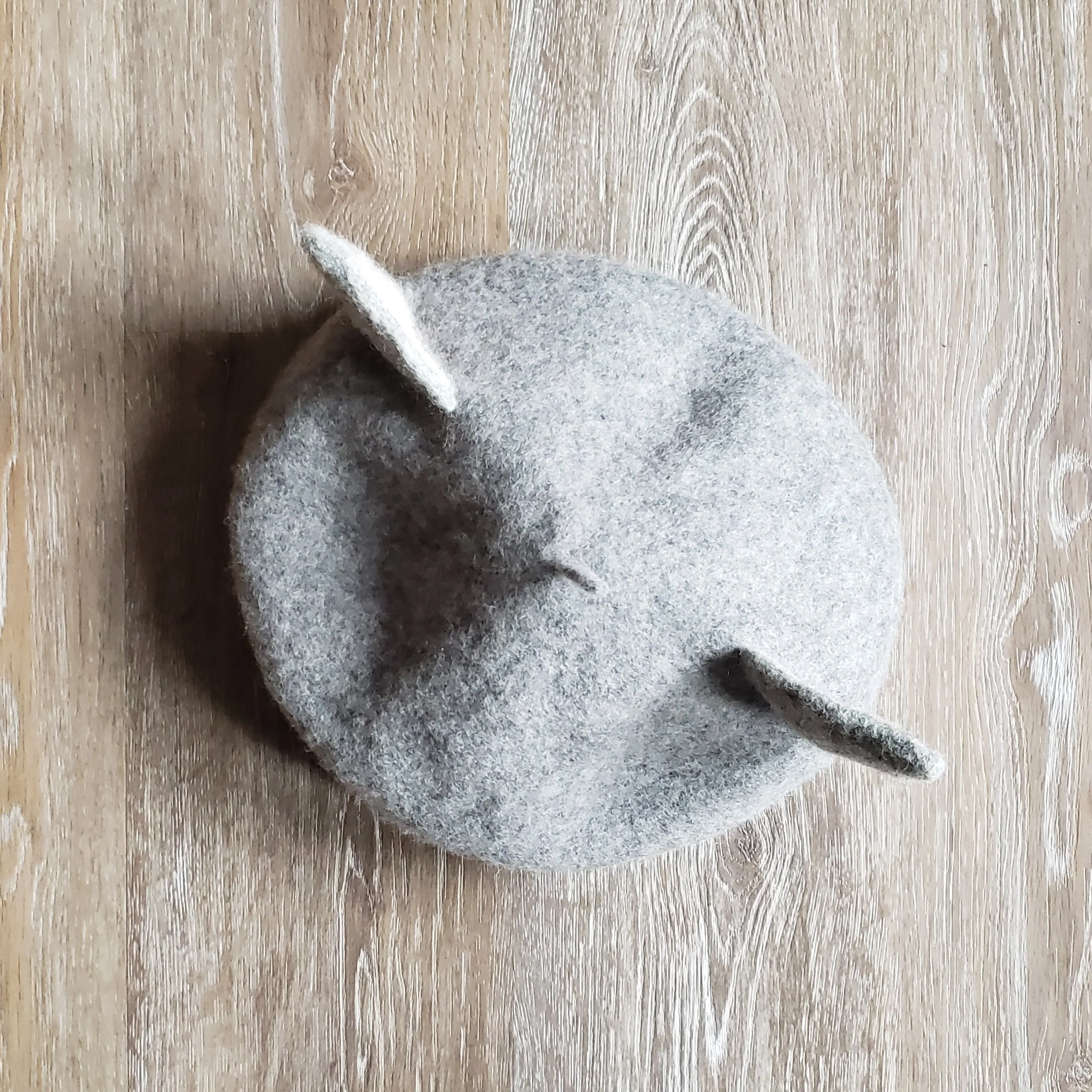 Light Grey Cat Ear Beret