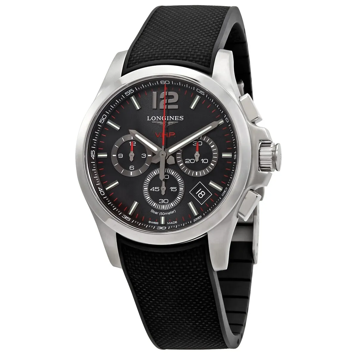 Longines Conquest V.H.P Black Carved Dial Men's Watch L3.717.4.56.9