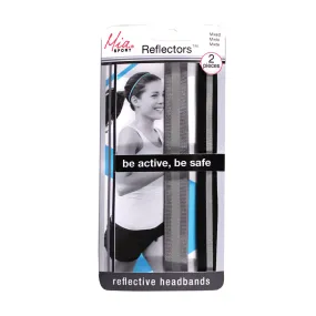 Mia® Sport Reflector Headbands - Grey   Black