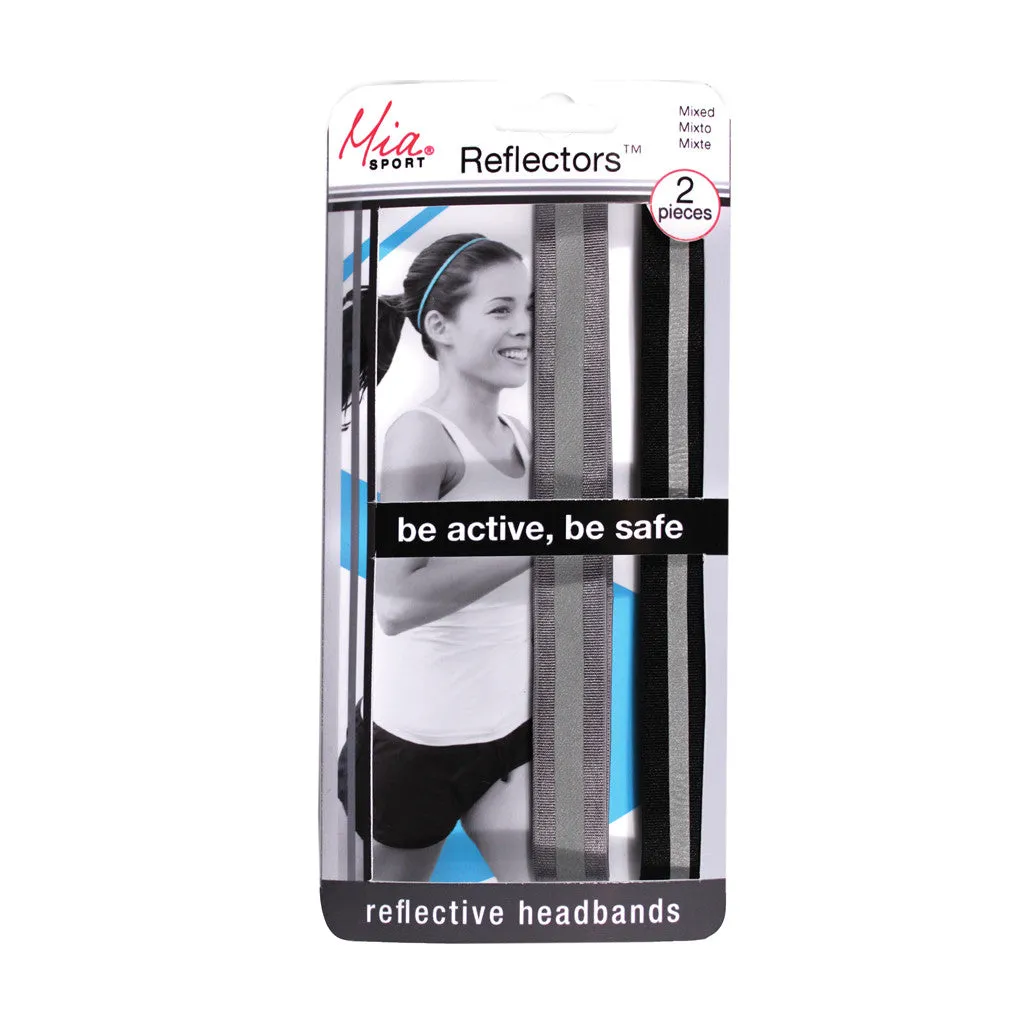 Mia® Sport Reflector Headbands - Grey   Black