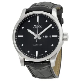 Mido Multifort Automatic Black Dial Black Leather Men's Watch M0054301603101 M005.430.16.031.01