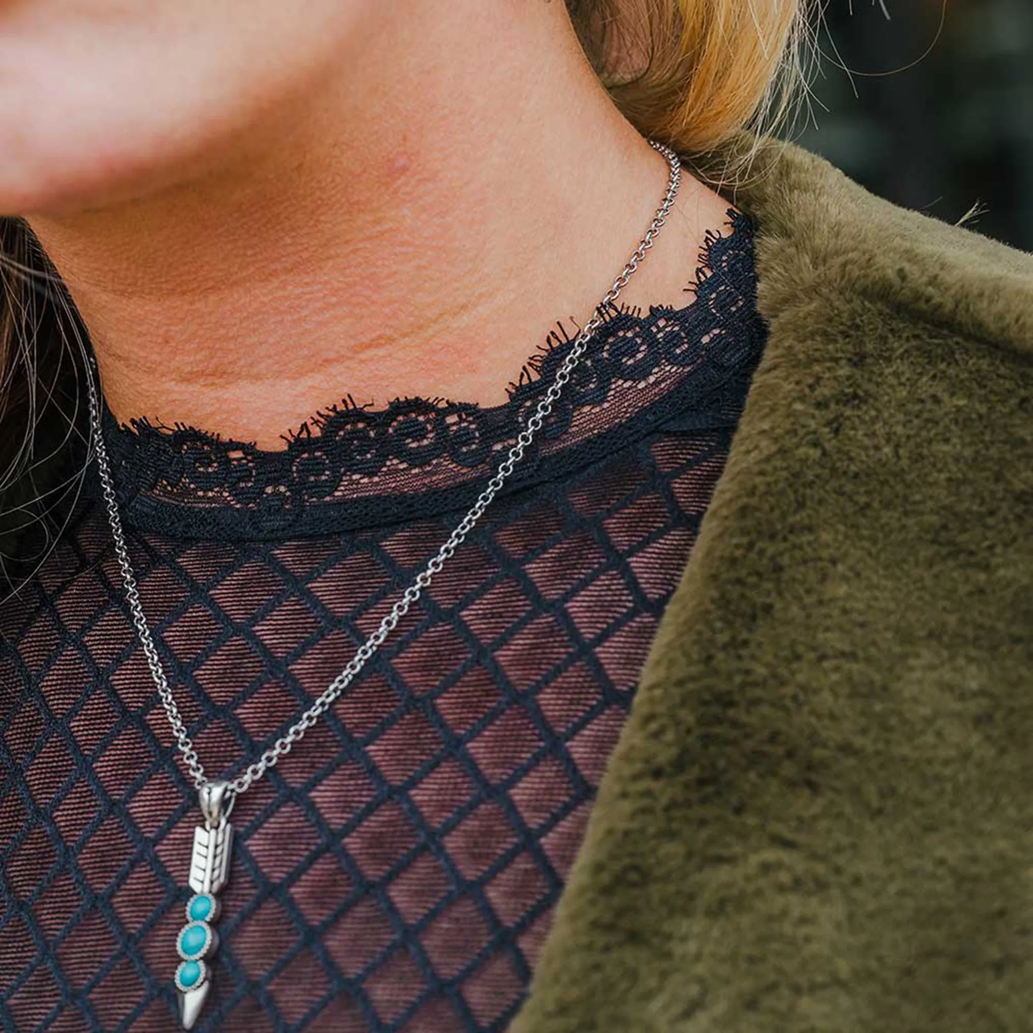 Montana Silversmiths Falling Silver Feather Necklace