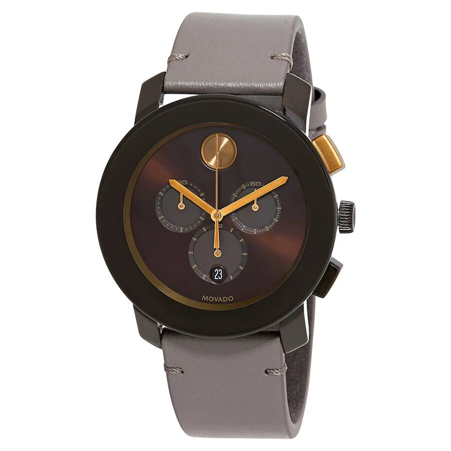 Movado Bold Brown Sunray Dial Men's Chronograph Watch 3600445