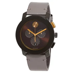 Movado Bold Brown Sunray Dial Men's Chronograph Watch 3600445