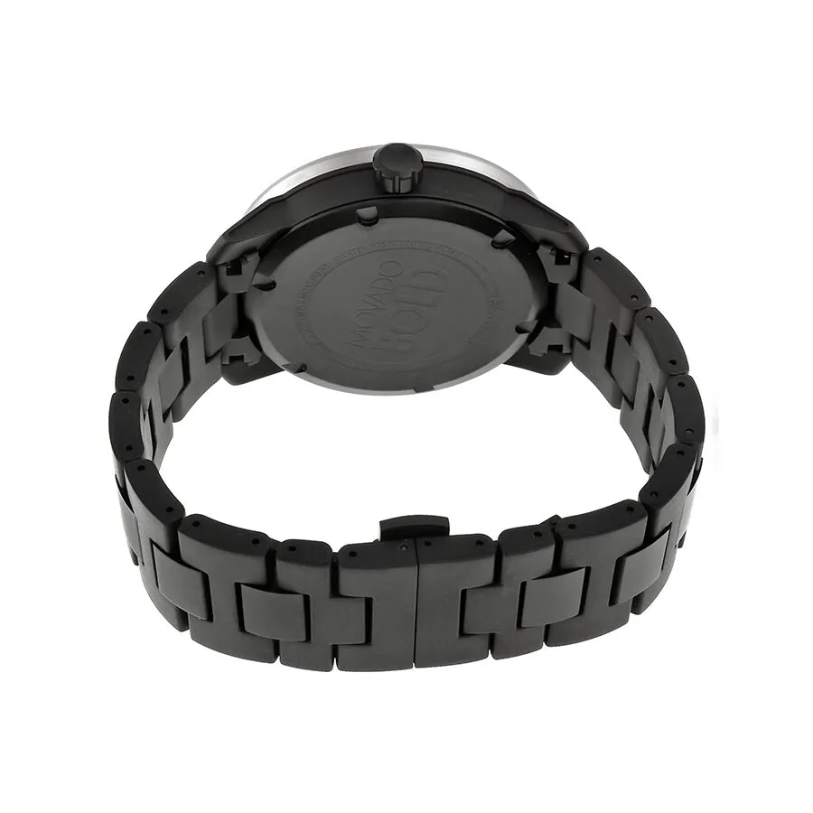 Movado Bold Grey Dial Ion Plated Titanium Men's Watch 3600097