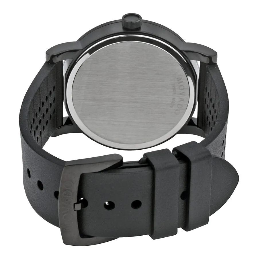 Movado Museum Black Dial Rubber Strap Men's Watch 0607038