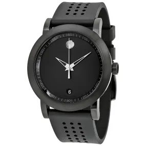 Movado Museum Black Dial Rubber Strap Men's Watch 0607038