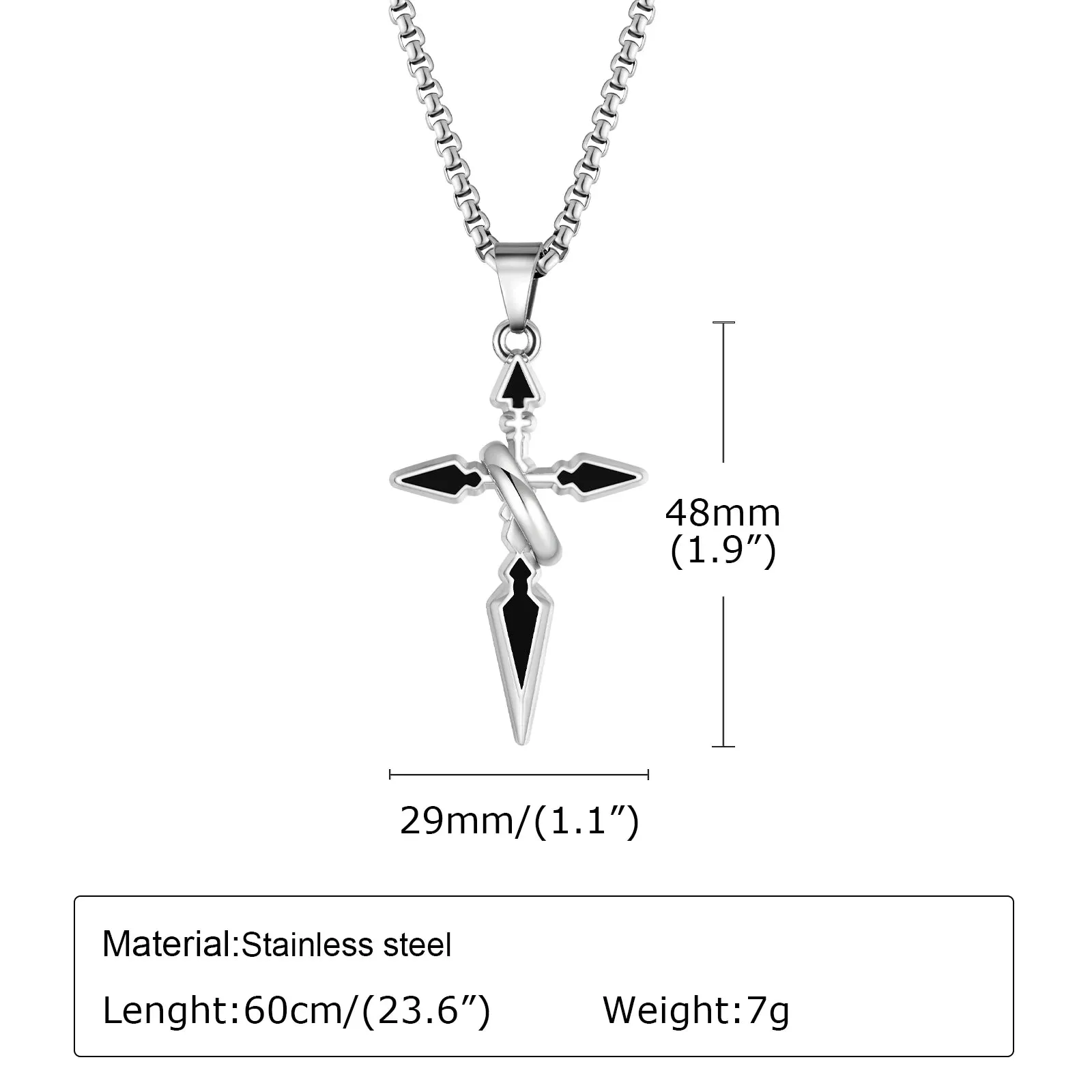 Mprainbow Mens Arrow Cross Necklaces