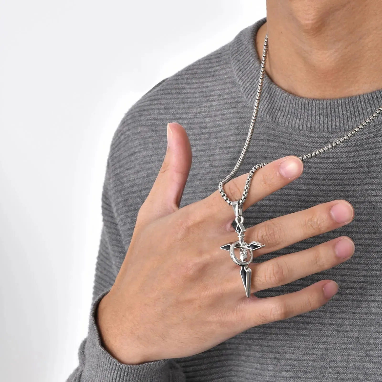 Mprainbow Mens Arrow Cross Necklaces