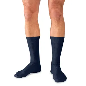 Navy Cotton Mid Calf Dress Socks