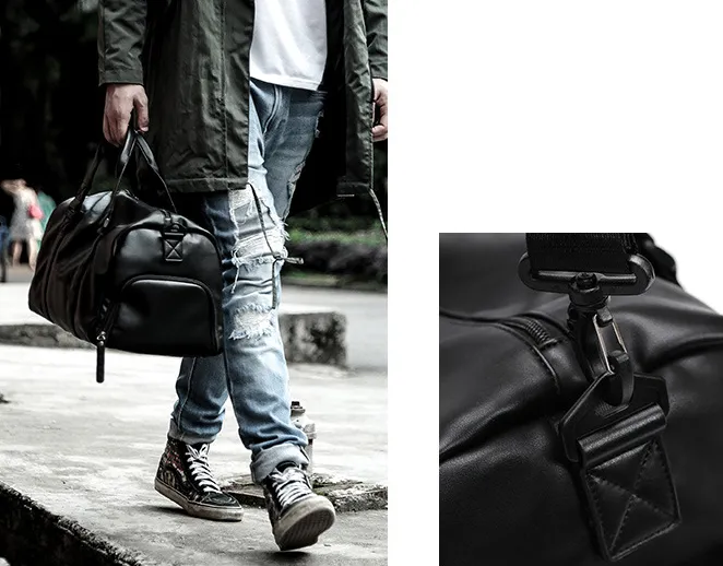 New design high quality waterproof PU leather large capacity travel bags
