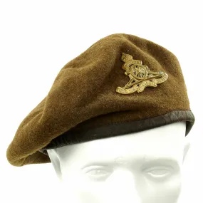 Original British WWII Canadian Manufactured Beret with Royal Artillery Cap Badge - Dated 1944