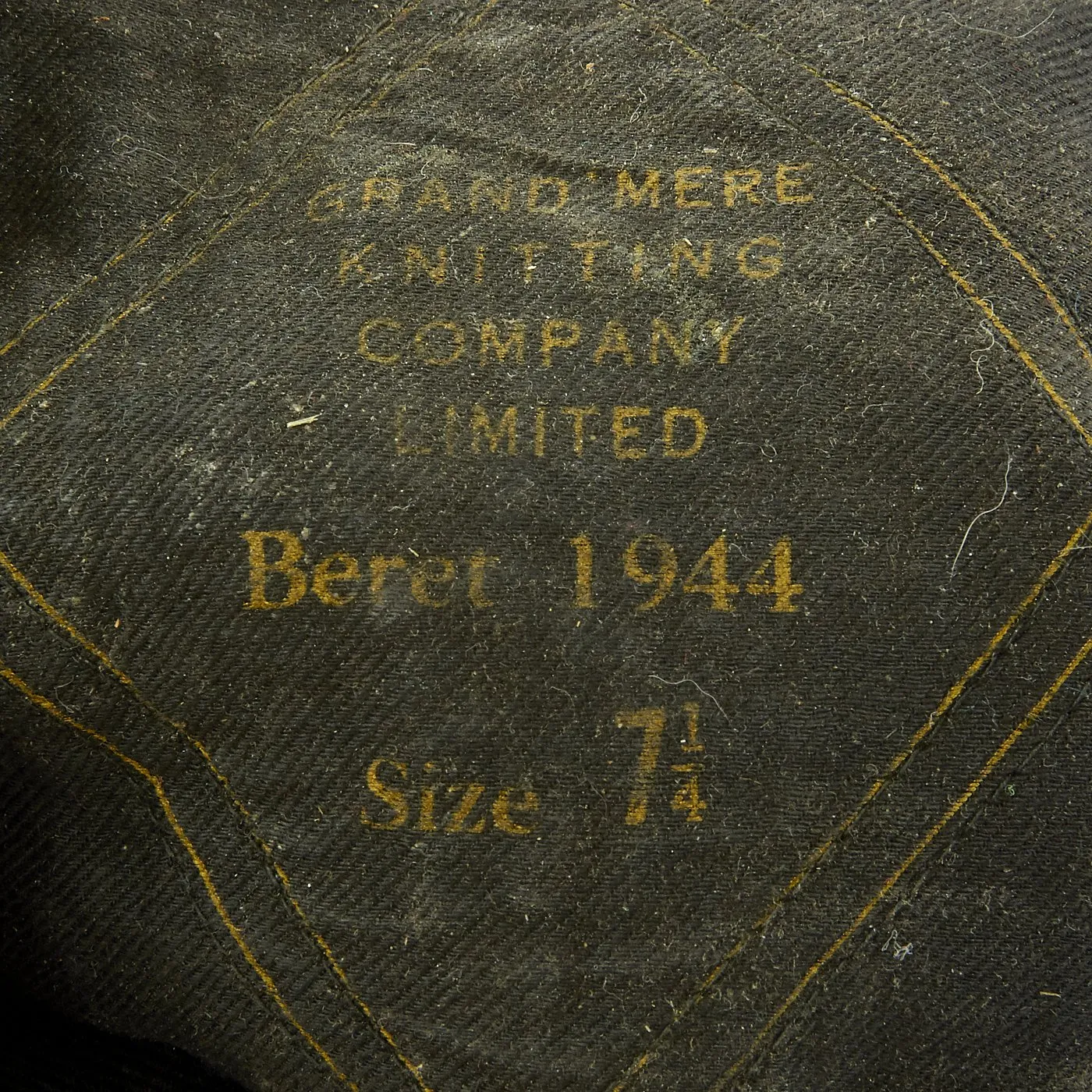 Original British WWII Canadian Manufactured Beret with Royal Artillery Cap Badge - Dated 1944