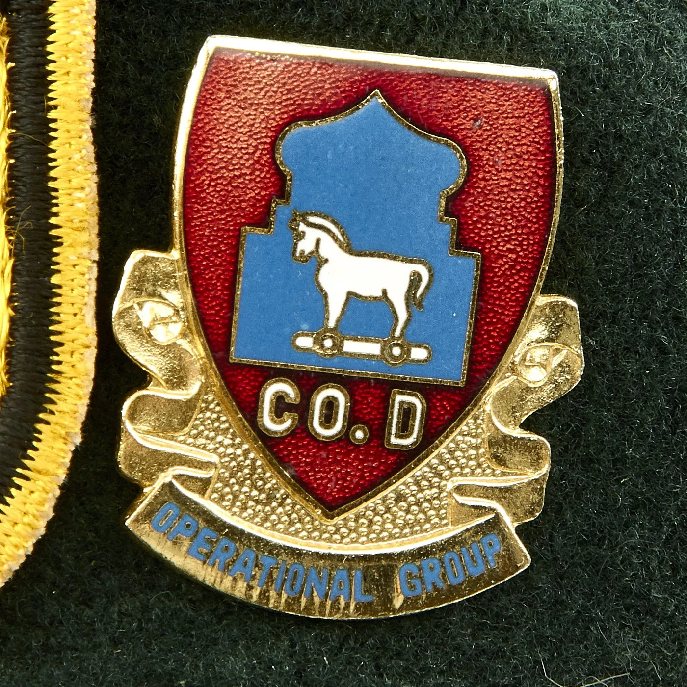 Original U.S. Cold War Era 1st Special Forces Group Green Beret with Unit Badges - dated 1952