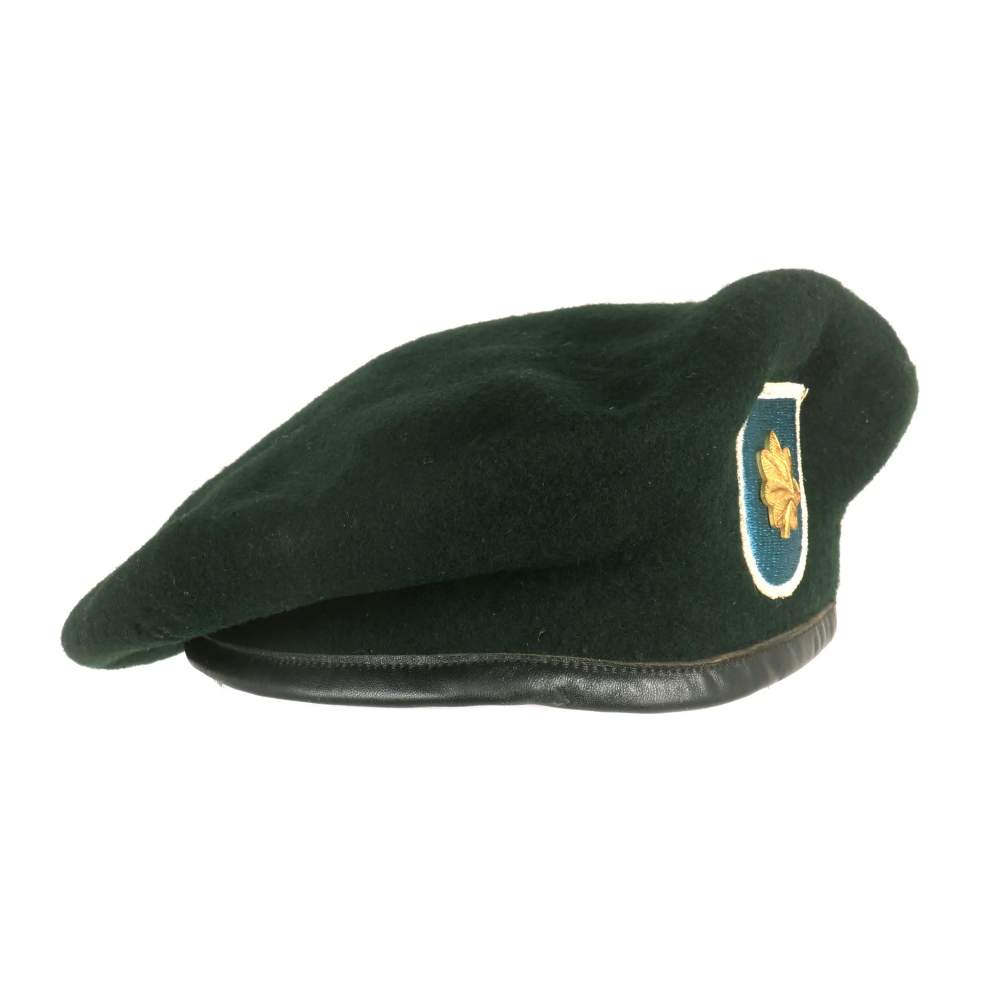 Original U.S. Vietnam War Era Major Leonard Phillips OG-106 Cap with 19th Special Forces Group Airborne Green Beret